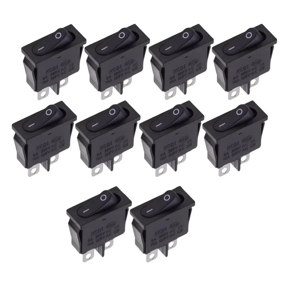10 шт. 9x21 мм KCD1-110 черный супертонкий кулисный переключатель без/выключения 2-контактный маленький инструментальный выключатель питания 2D2P-Black