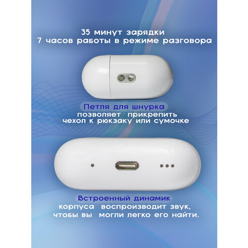 Наушники беспроводные Air Pro 2 версия Bluetooth 53 шумоподавление с заряжающим кейсом разъем зарядки USB Type-C 1650₽