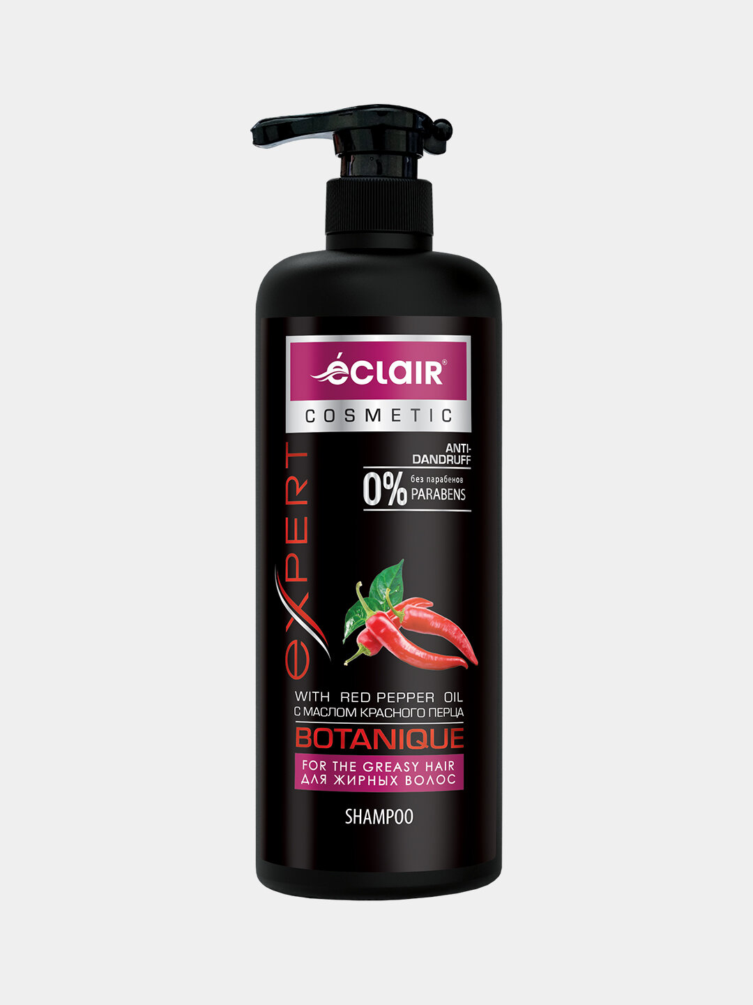 Шампунь Eclair Expert Botanique "Перец" Infra, 900мл, для жирных у корней, сухих на кончиках волос — фото 1