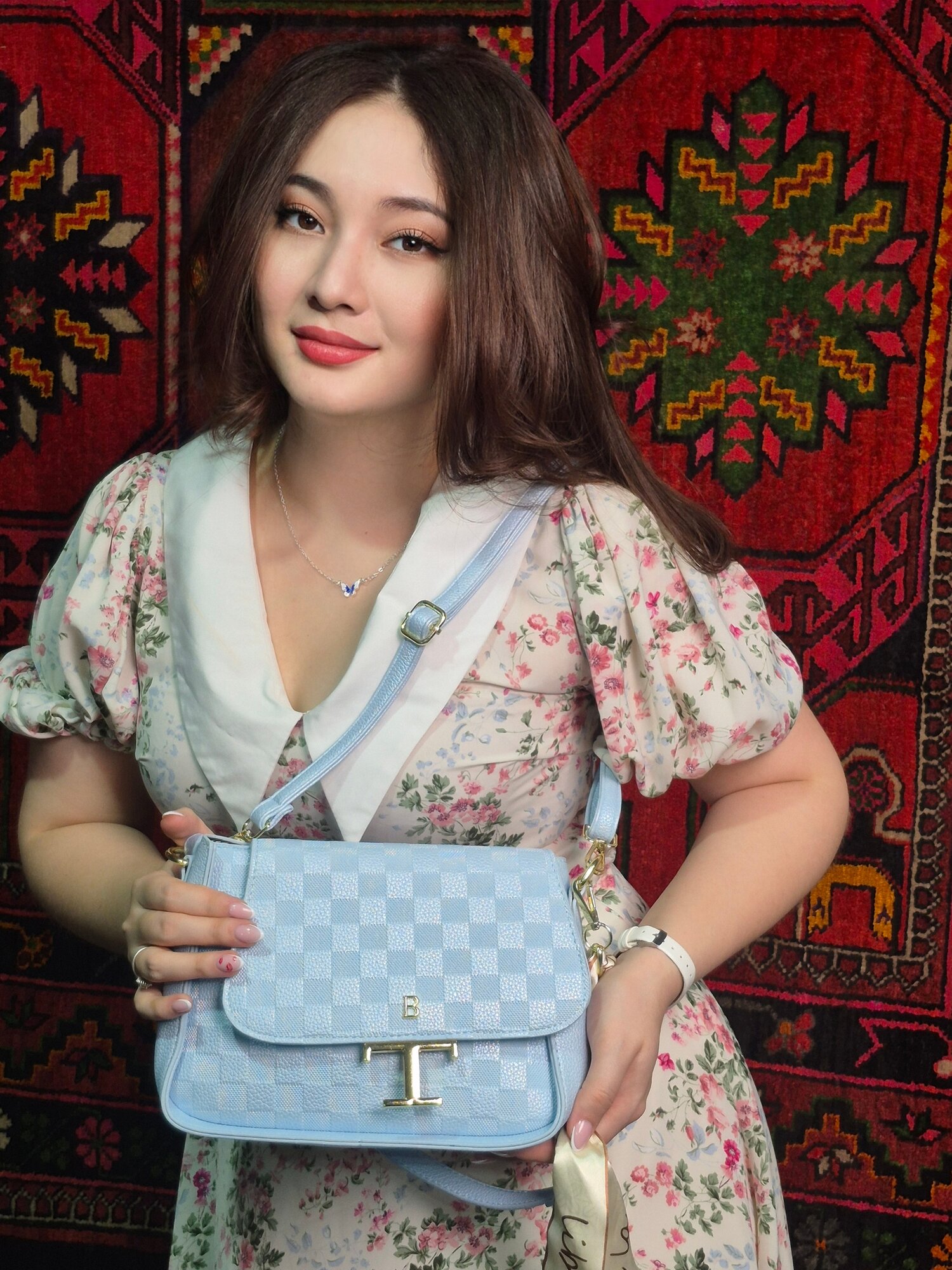 Сумка  Сумка женская, фактура гладкая, Голубая — фото 1