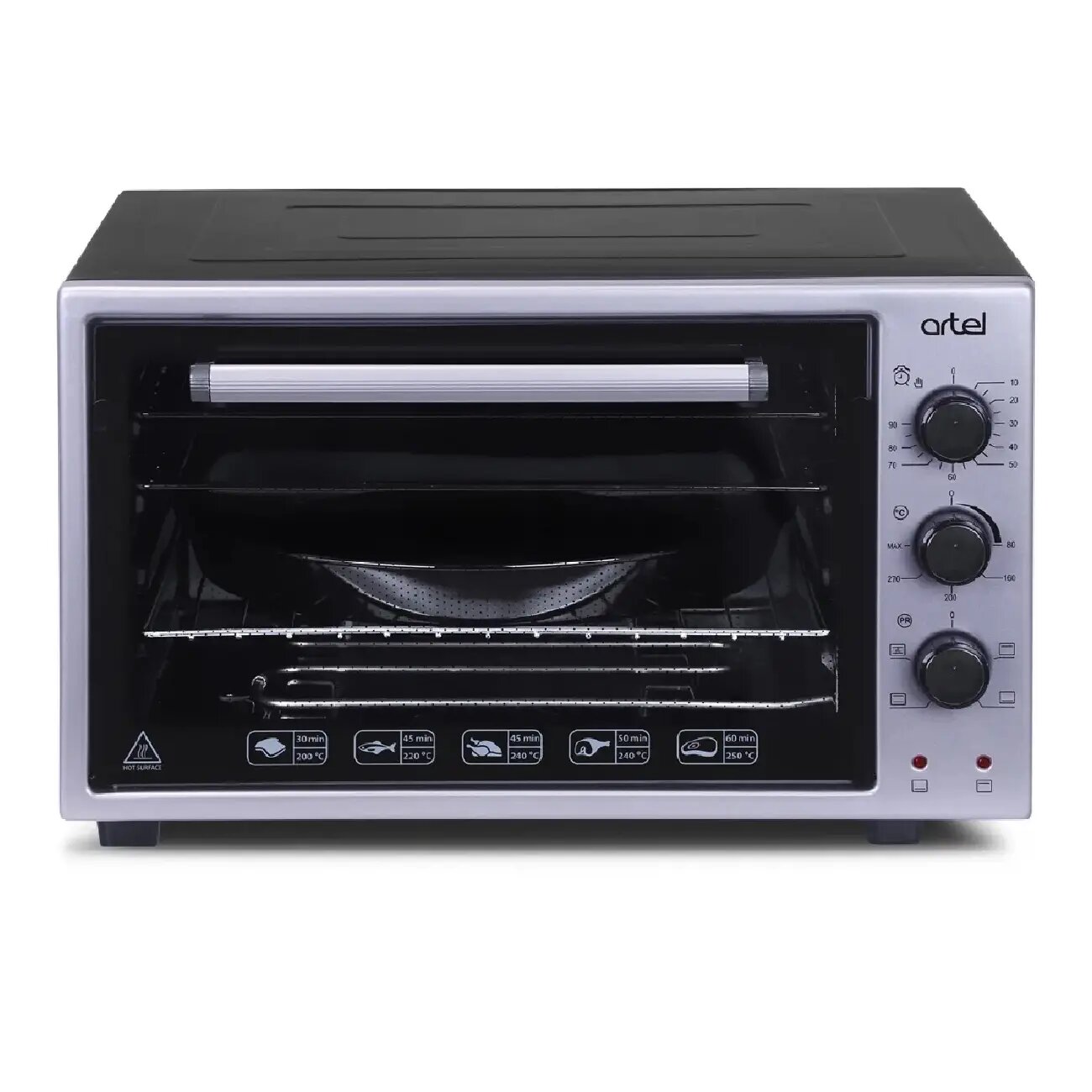 Мини-печь Artel MD 3618 L Black, Вес: 14 кг, Внутренняя подсветка: Есть, Высота: 30 см