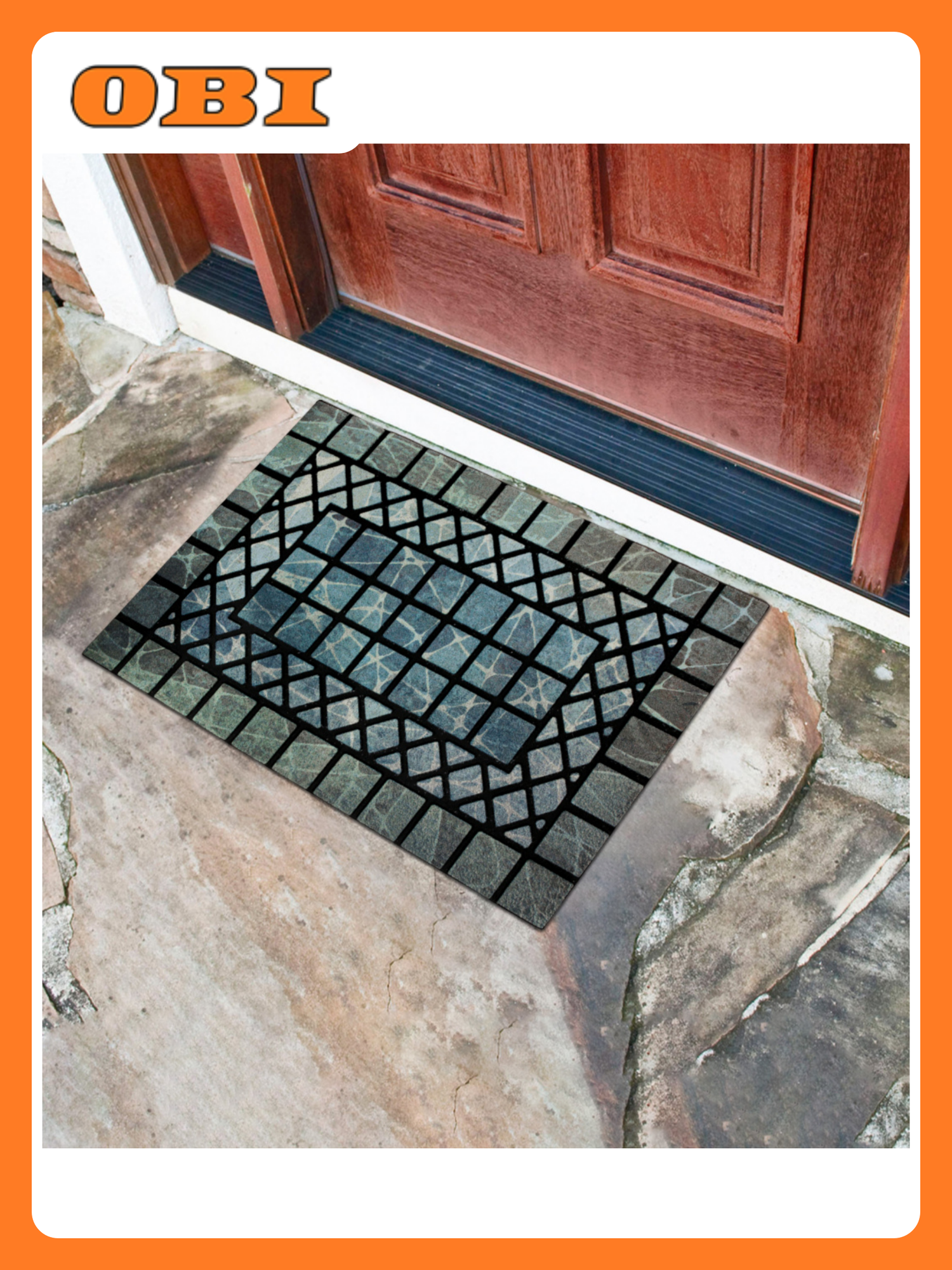 Коврик придверный флок. 45х75 см 6609-02 Тауэр