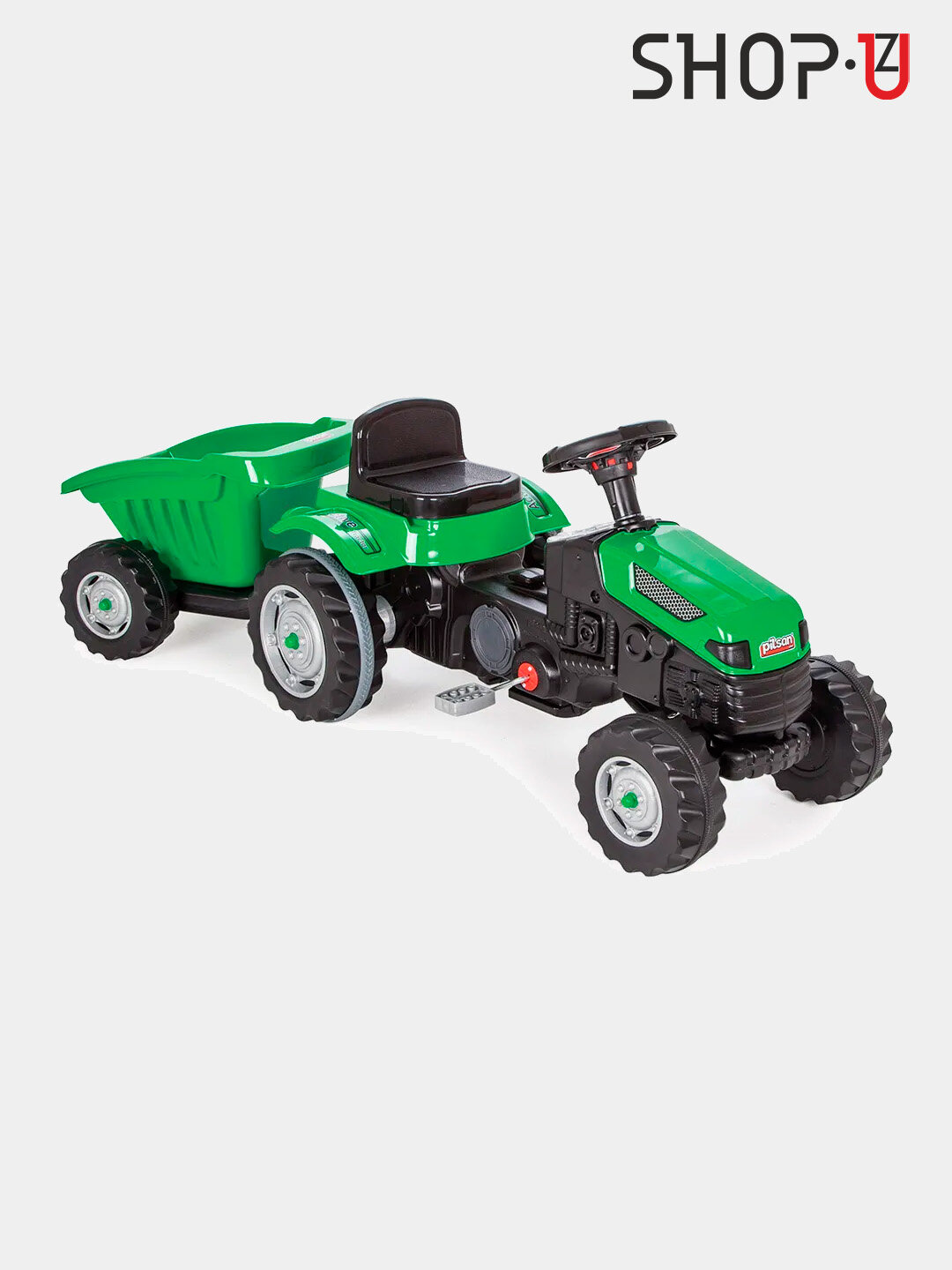 Педальный трактор и погрузчик +3 года "Педальный трактор с ковшом, желтый"