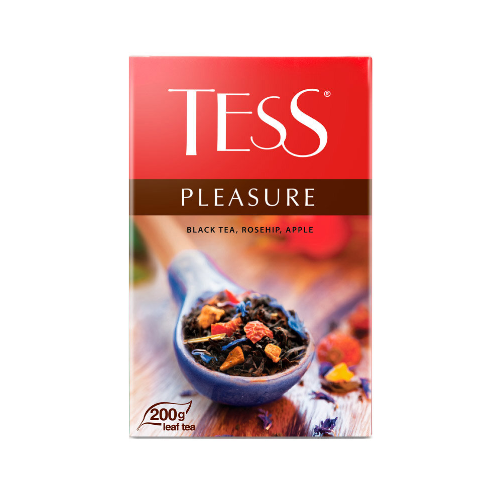Чай черный Tess Pleasure с шиповником и яблоком 400г - фото №2