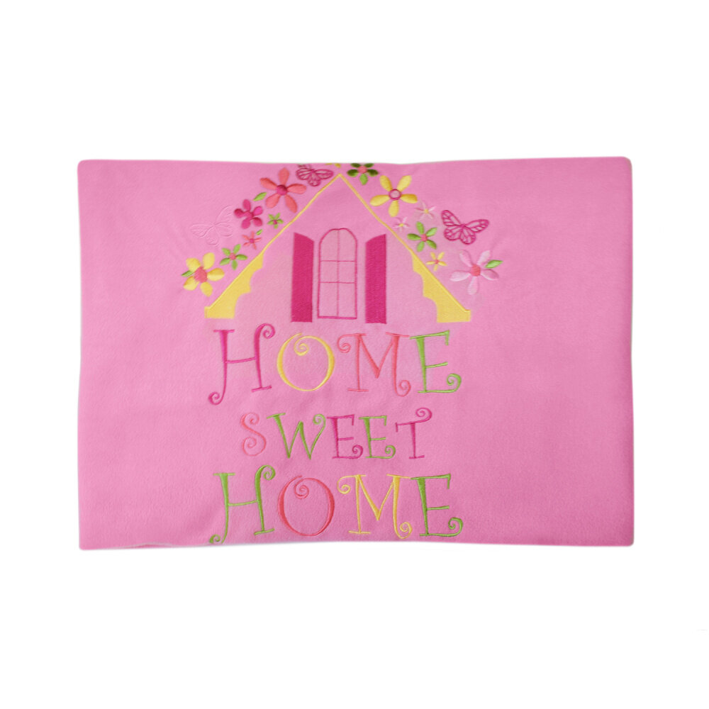 Плед флисовый "Sweet Home", 100% полиэстер, размер 80*120 см (pink) - фотография № 1