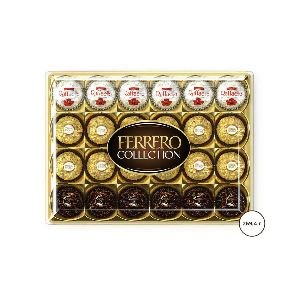 Ferrero Rocher ассорти Collection, 269.4 г, пластиковая коробка, 24 шт. в уп.