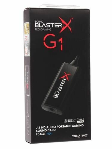 Звуковая карта USB CREATIVE Sound BlasterX G1, 7.1, Ret [70sb171000000] - фото №13