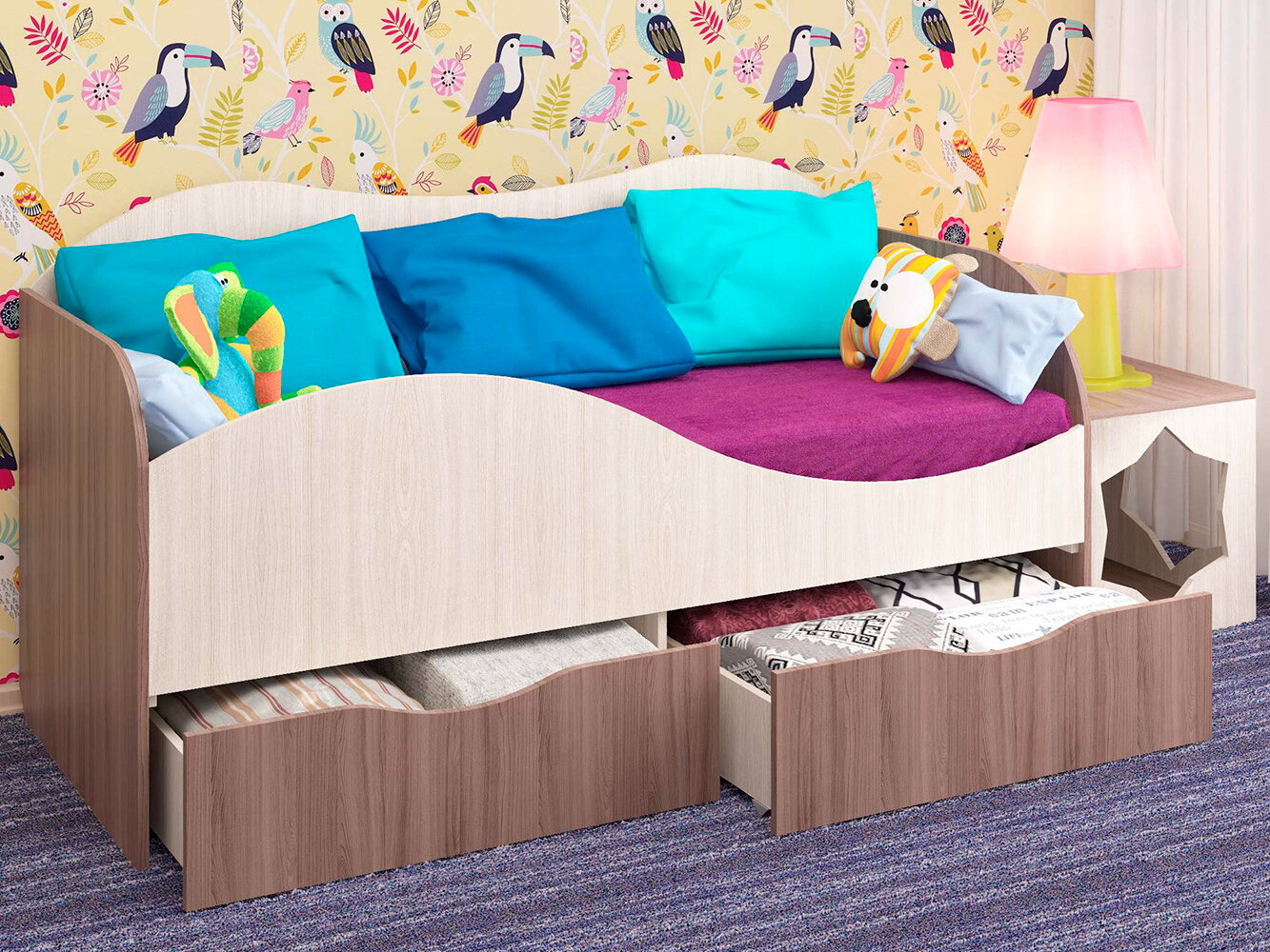 фото Кровать Кроха Ясень шимо темный/ясень шимо светлый