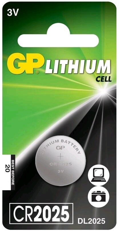 Батарейка GP CR2025 BL1 Lithium 3V, 1 шт.