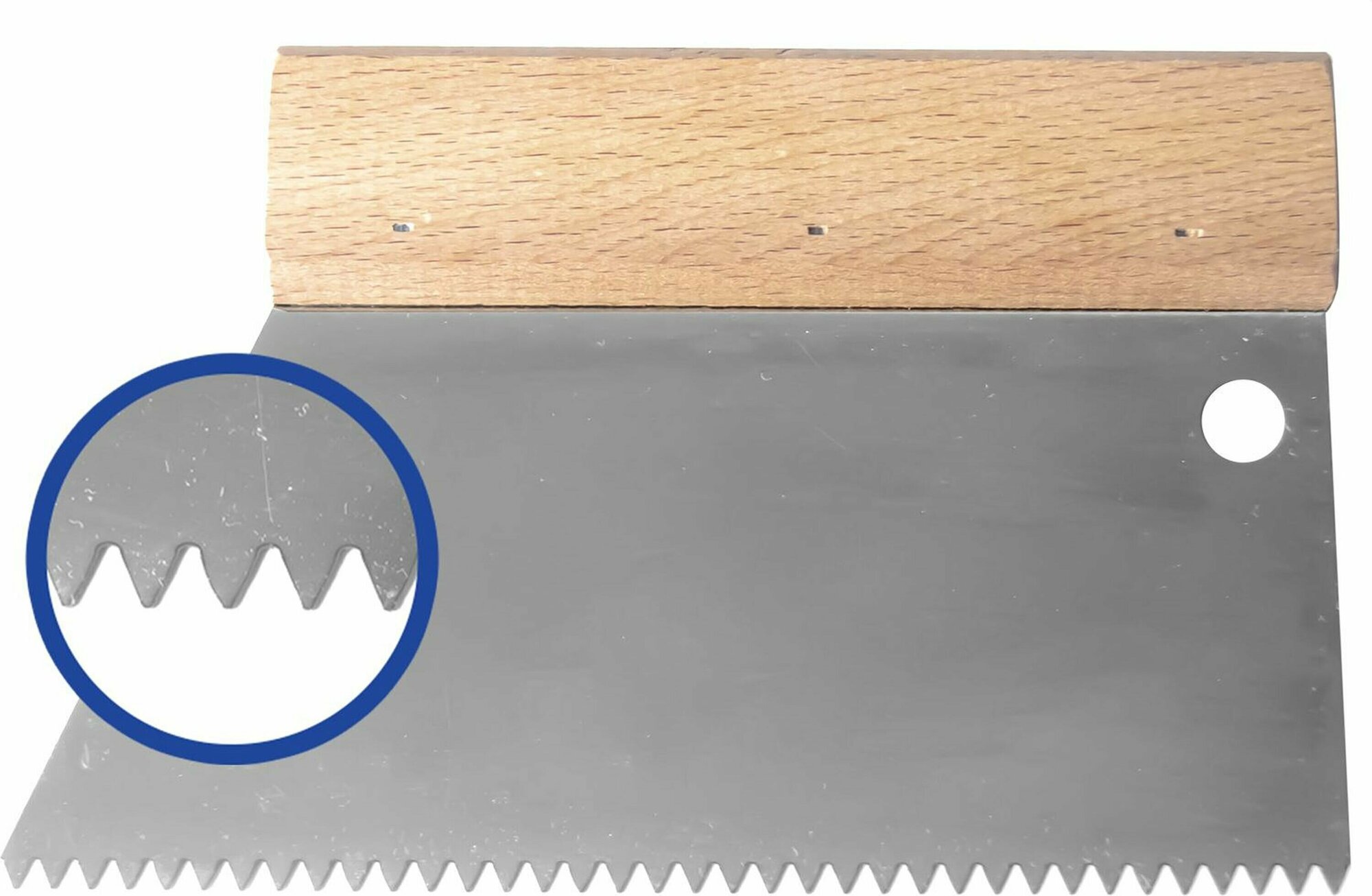 Шпатель для клея Интек 180 мм S3 из нержавеющей стали с деревянной ручкой DOMINUS - фото №7