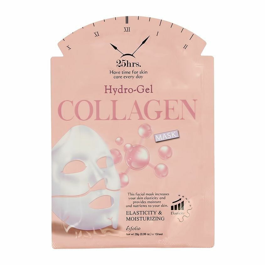 Маска для лица ESFOLIO COLLAGEN гидрогелевая с коллагеном (повышающая эластичность кожи) 28 г