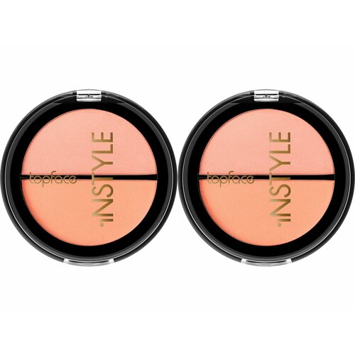 Topface Румяна двойные Instyle Twin Blushе Blushе On, тон 02, персиковый, нежно-розовый, 10 г, 2 шт. румяна для лица topface blush on 10 гр