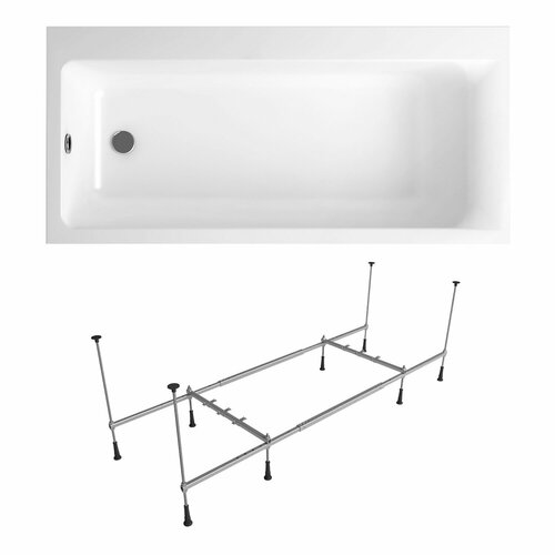 Акриловая ванна 170х80 см Lavinia Boho Catani набор 2 в 1 S1-3712170L: ассиметричная ванна (левый разворот), усиленный металлический каркас