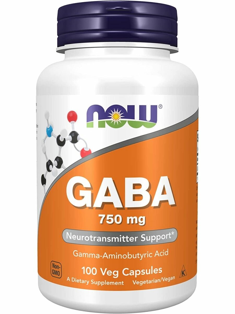 Now Foods GABA 750mg, 100 капсул