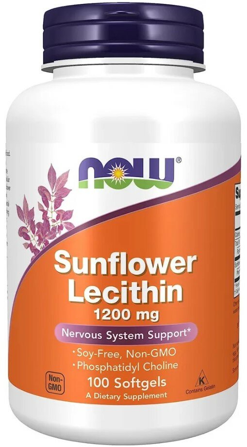 (2 Банки) Лецитин подсолнечника, NOW Sunflower Lecithin, 100 таблеток по 1200 мг