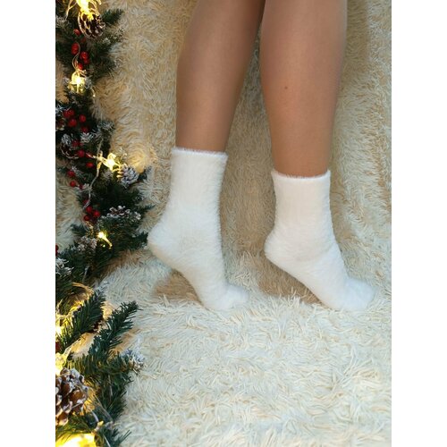 Носки Turkan, 2 пары, размер 36/41, белый зимние носки термоноски теплые носки женские носки из верблюжьей собачьей шерсти