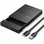 Корпус для жесткого диска Ugreen USB-B 3.0 для HDD / SSD 2.5' SATA I/II/III, до 6ТБ, с кабелем 5G, цвет черный (30725)