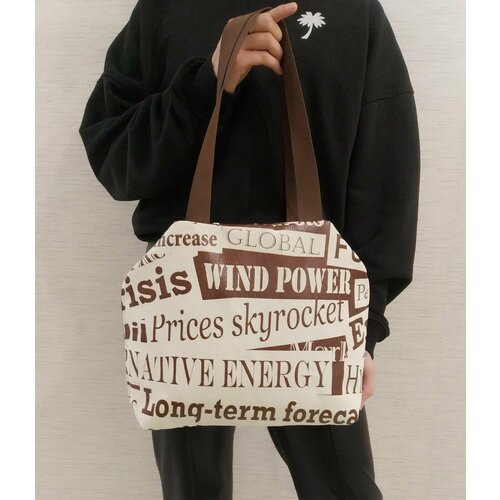 фото Сумка шоппер 43ва, фактура бархатистая, матовая, коричневый нет бренда