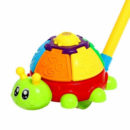 Каталка на палочке Жучок крутится звенит цвета микс 1384₽