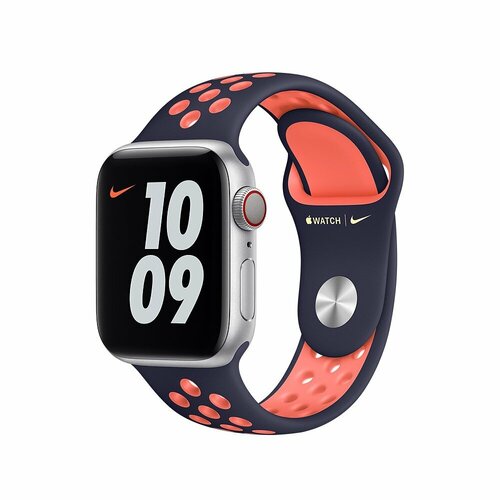 Ремешок силиконовый Blue Black/Bright Mango Nike Sport Band (Полночный синий/Манго) Apple Watch 40mm (38mm; 41mm) MG3U3AM/A