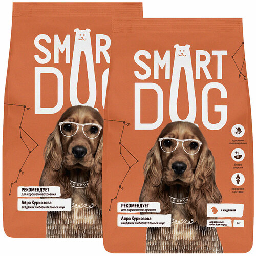 SMART DOG для взрослых собак с индейкой (3 + 3 кг)