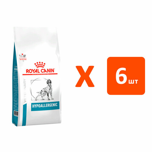 ROYAL CANIN HYPOALLERGENIC для взрослых собак при пищевой аллергии (2 кг х 6 шт)