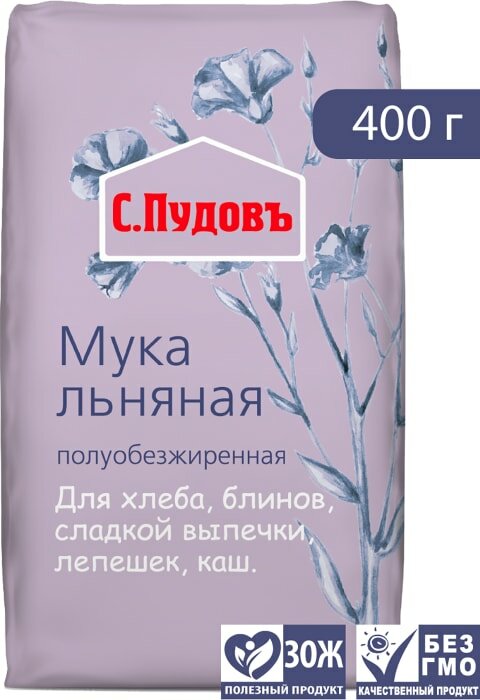 Мука С. Пудовъ Льняная 400г