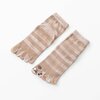 Носки с пальцами противоскользящие для йоги милые коты в полоску бежевые - изображение