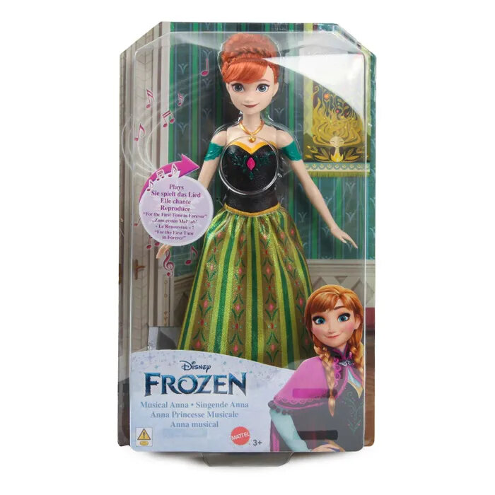 Кукла Mattel Disney Frozen поющая Анна 28 см, HMG47, зеленый