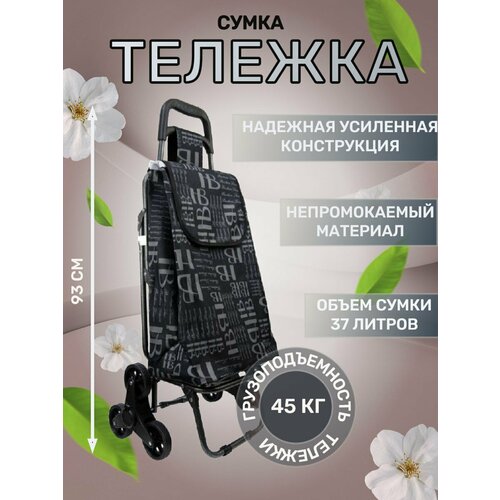 фото Сумка-тележка , 37 л, 44.5х93х93 см, ручная кладь, черный way-shop