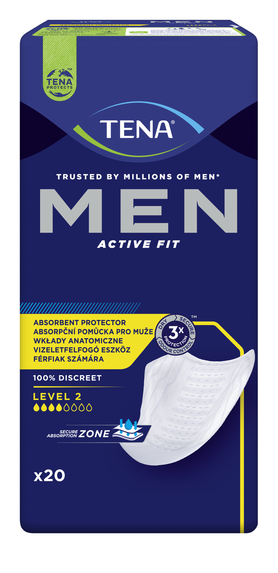 Прокладки для мужчин Tena Men Active Fit Level 2, 20 шт.