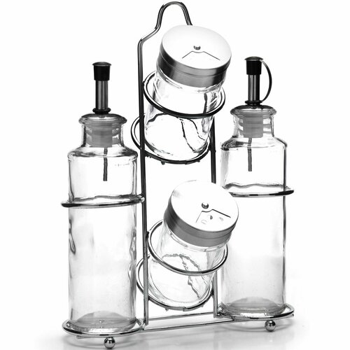 Набор для специй с дозатором на подставке 5 предметов - JY6225-2