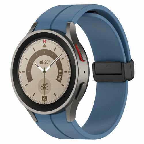 Силиконовый ремешок для Samsung Galaxy Watch 4/5/6, S, черная застежка, сине-зеленый