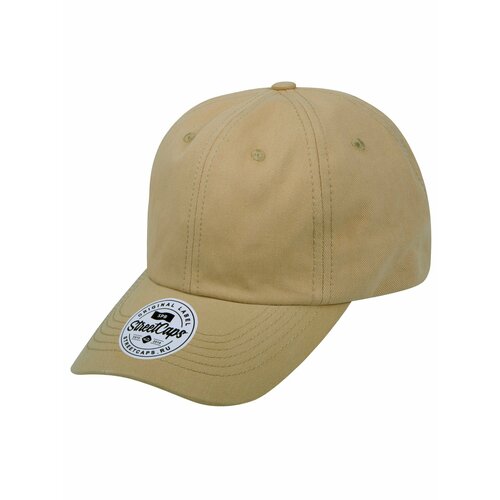 фото Бейсболка street caps бейсболка классическая / street caps / 305-6-1-001 мягкая хлопковая кепка с низким профилем, размер one size, бежевый