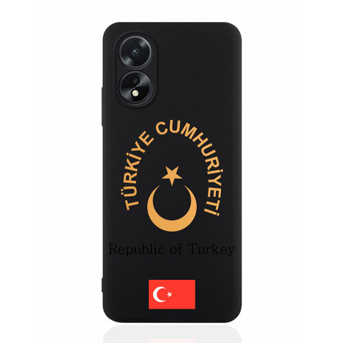 Черный силиконовый чехол SignumCase для Oppo A38 4G Золотой Герб Турции смартфон oppo a38 4 128gb золотой