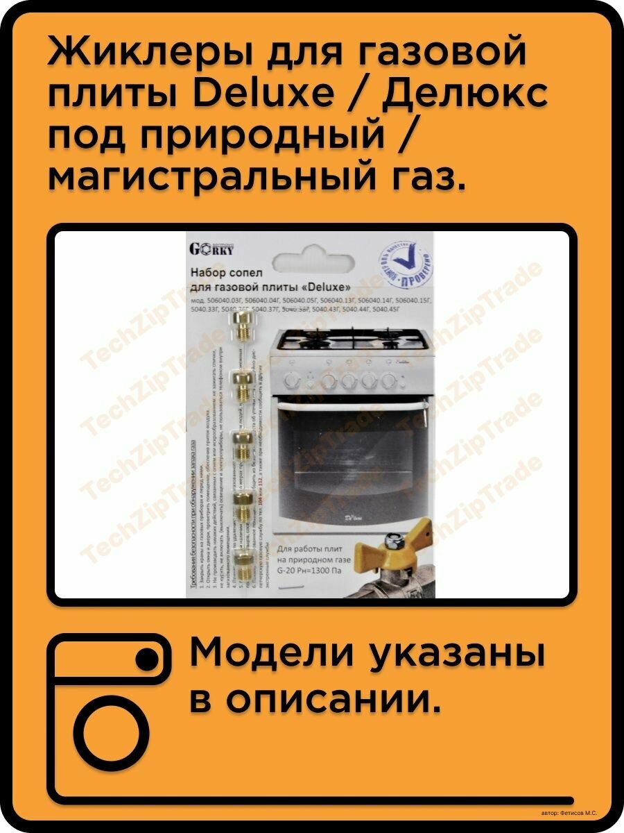 фото Жиклеры для газовой плиты Делюкс природный газ
