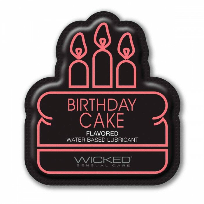 Съедобный лубрикант саше со вкусом торта с кремом WICKED AQUA Birthday cake 3 мл.
