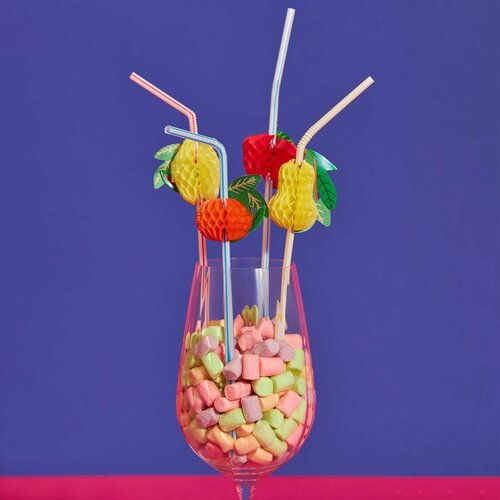 Трубочки для напитков всёгазин 12шт 240x5мм Фрукты цветные 830₽