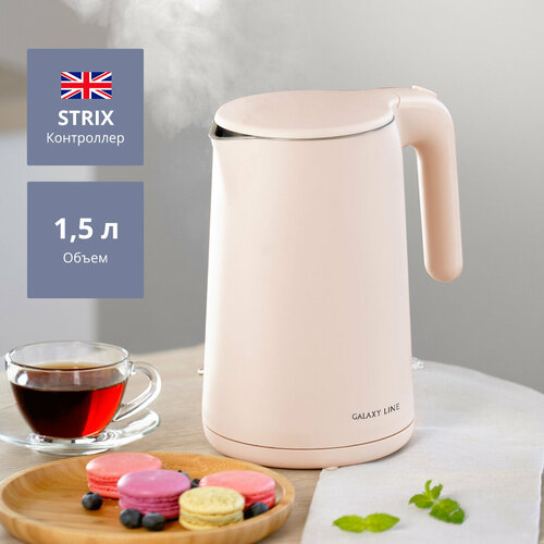 Чайник электрический с двойными стенками GALAXY GL0327 пудровый 185100₽