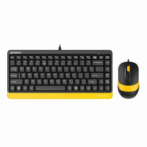 комплект клавиатура мышь a4 tech fstyler f1110 черный желтый usb мультимедийная f1110 bumblebee Набор клавиатура+мышь A4Tech клав: черн/желт мышь: черн/желт(F1110 BUMBLEBEE)