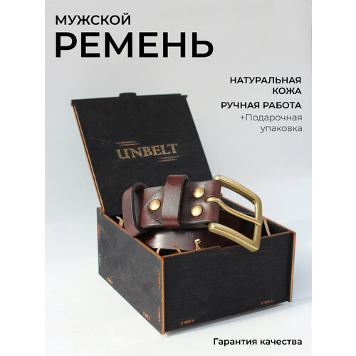 фото Ремень , размер 120, коричневый unbelt