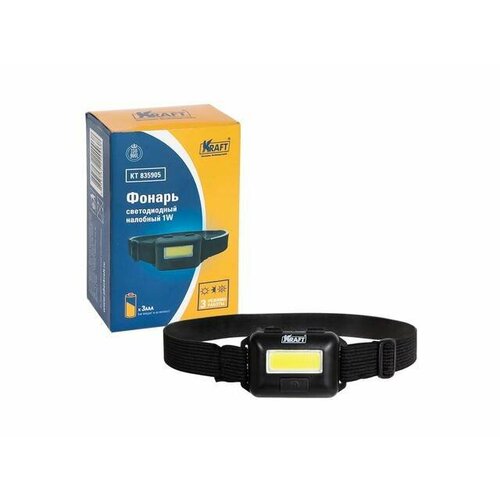 фото Фонарь светодиодный налобный 1w kt835905 kraft