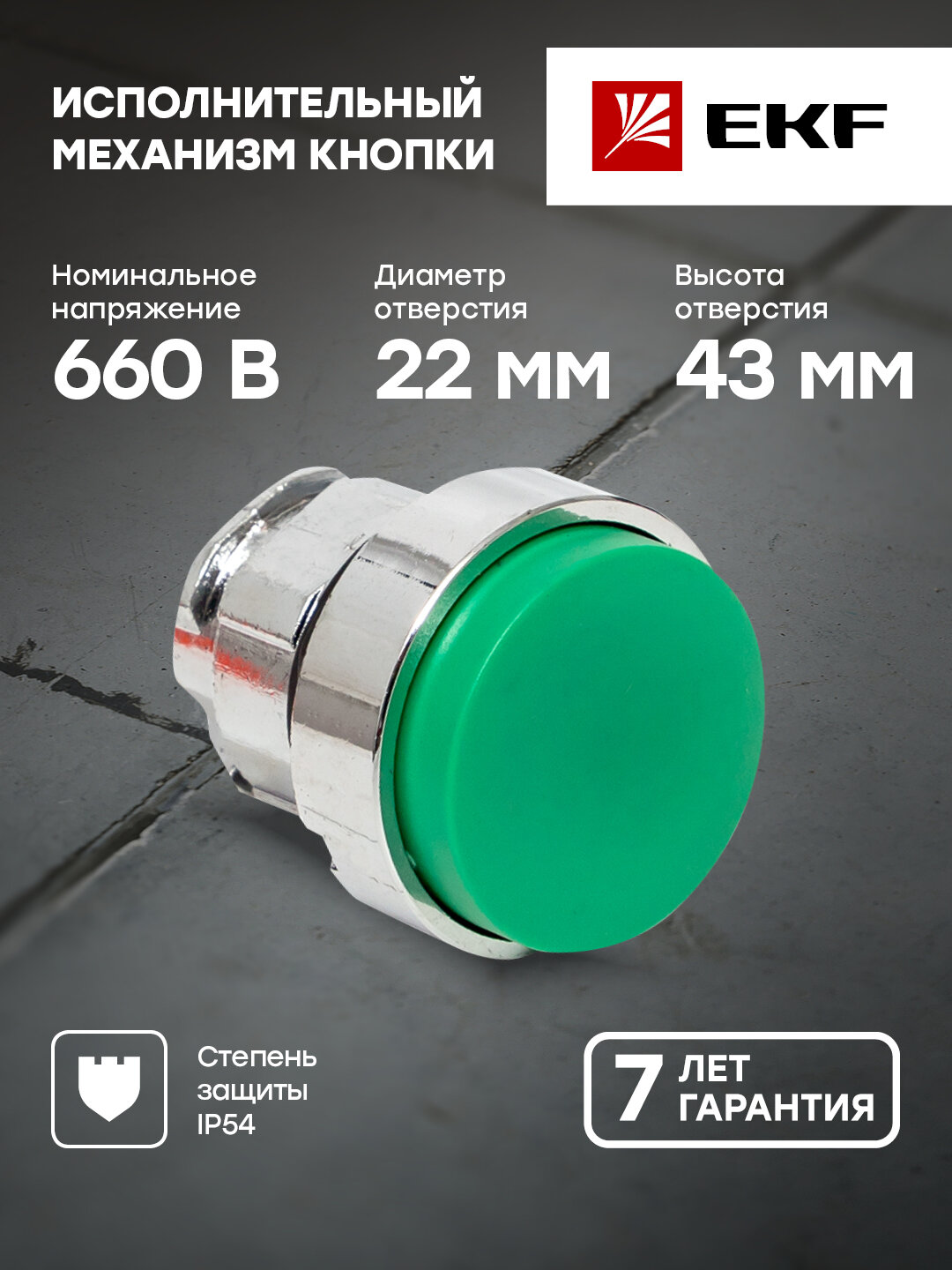 XB4BL-G Исполнительный механизм кнопки XB4 зеленый выпирающая возвратный без фиксации, без подсветки PROxima EKF - фото №11