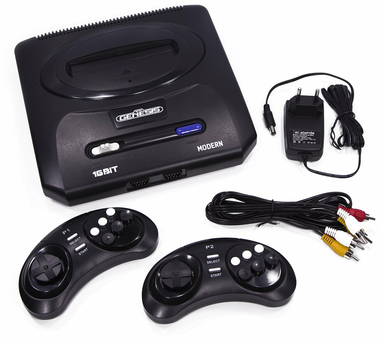 Игровая консоль SEGA Retro Genesis Modern Wireless + 300 игр (16bit/AV/2х беспроводных джостика)