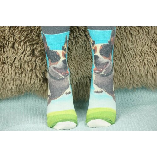 фото Носки шерстянки, размер 35/38, коричневый, белый