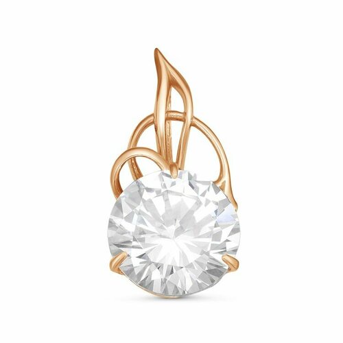 фото Подвеска красная пресня, серебро, 925 проба, фианит, размер 2.5 см.