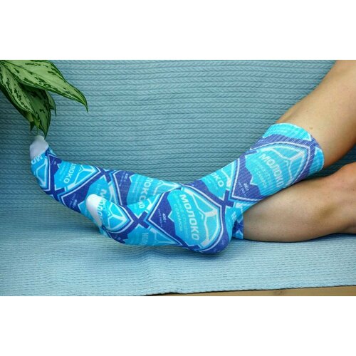 фото Носки , размер 36/41, синий, белый хлопковые cotton print