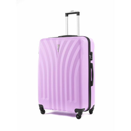 Чемодан Lacase, ABS-пластик, пластик, опорные ножки на боковой стенке, 100 л, размер L, фиолетовый
