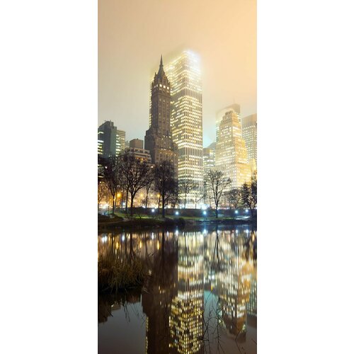 Самоклеящиеся фотообои Нью-Йорк в тумане, размер: 90x200 см