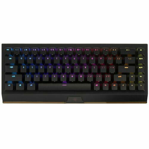 Клавиатура проводная+беспроводная Razer BlackWidow V3 Mini HyperSpeed - Phantom Edition RZ03-03891900-R3M1 , механическая Razer Yellow, клавиш - 68, Bluetooth, USB, радиоканал, черная